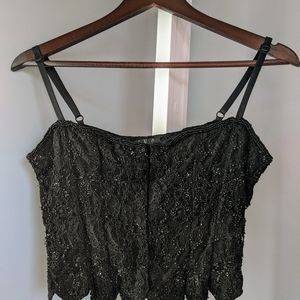 Beaded lace crop top